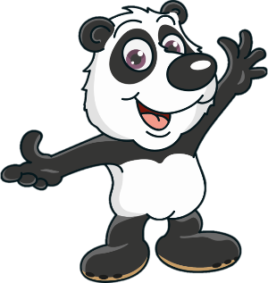 Caricature Panda avec bras écartés
